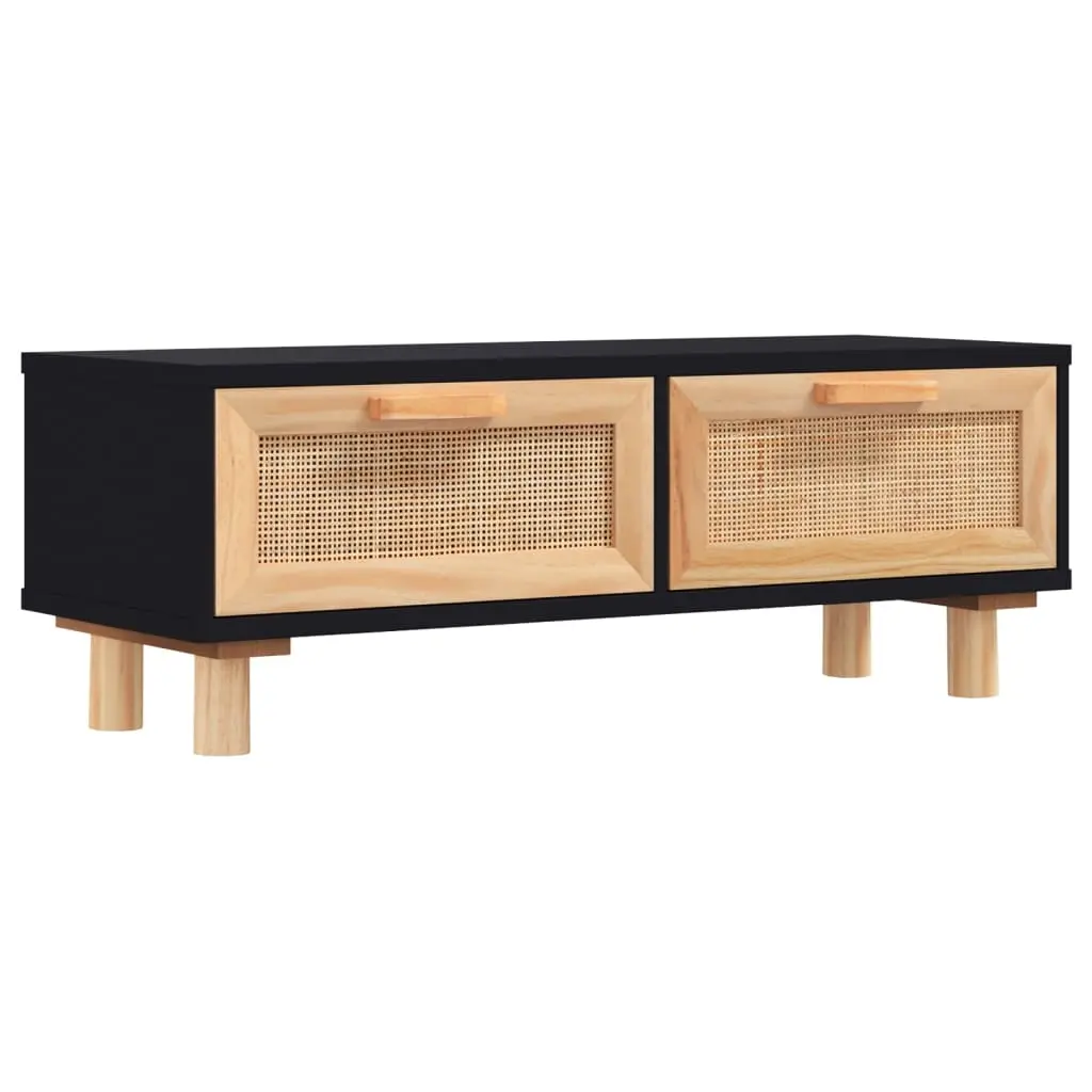 Coffee Table Black 80x40x30 cm Engineered Wood&Solid Wood Pine 345622 - Furniture