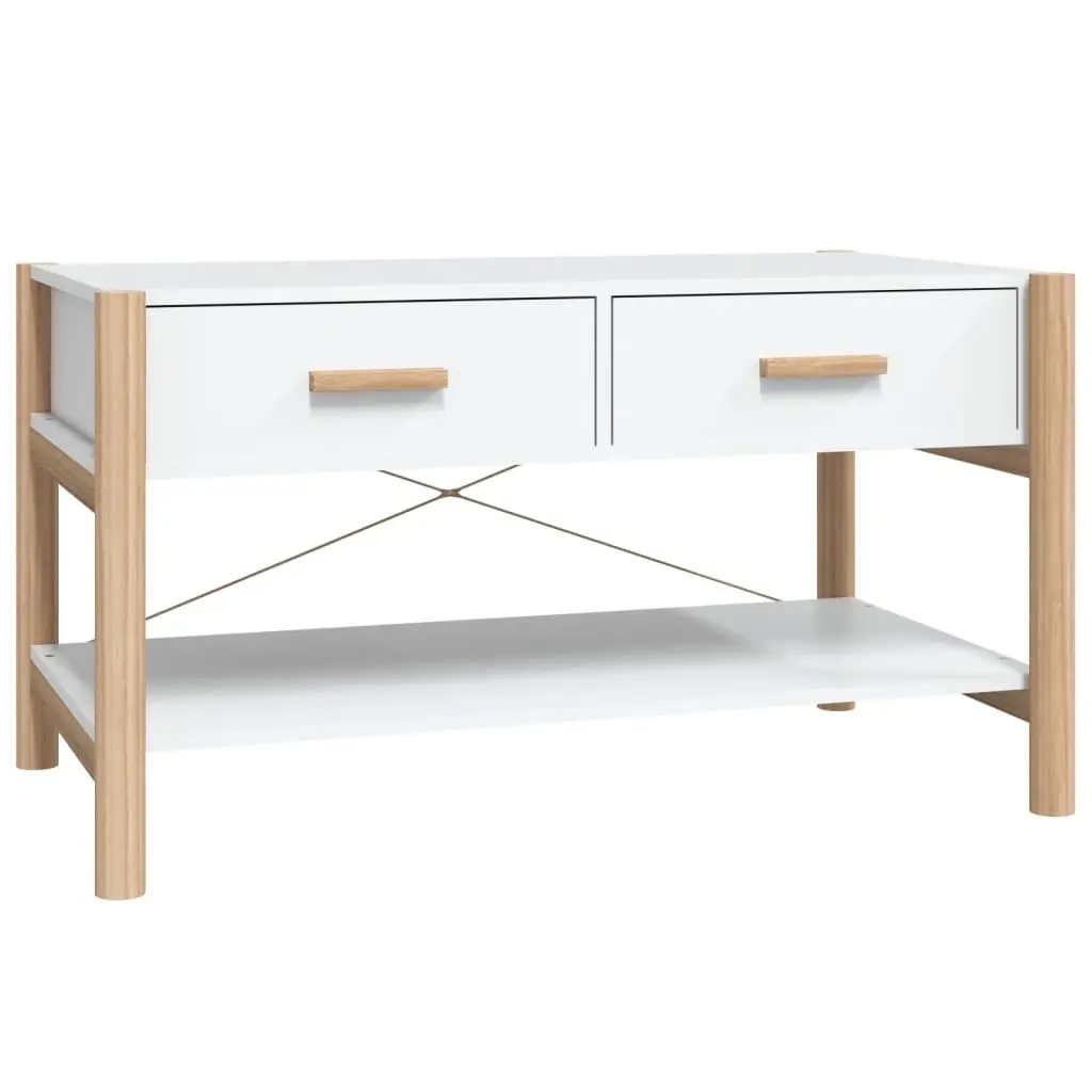Coffee Table White 82x48x45 cm Engineered Wood 345663 - Furniture