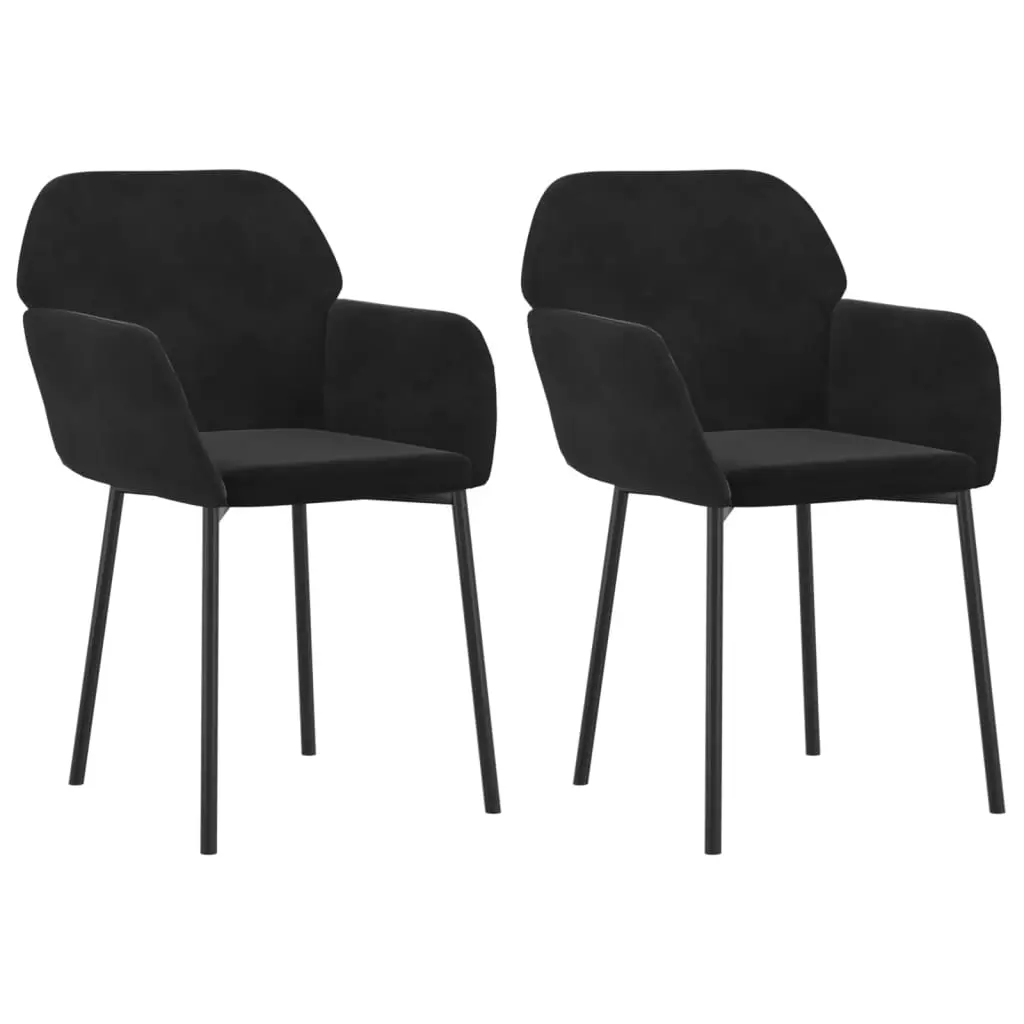 Dining Chairs 2 pcs Black Velvet 344707 - Furniture