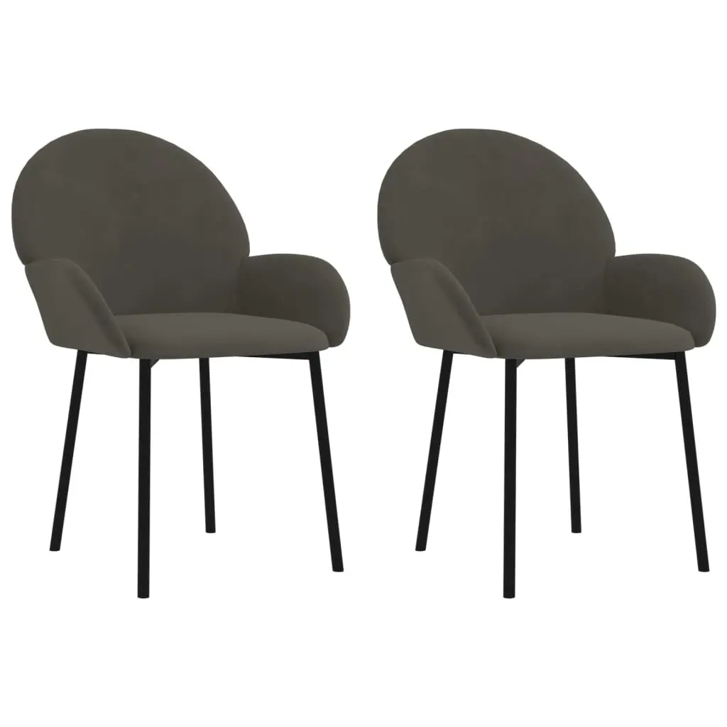 Dining Chairs 2 pcs Dark Grey Velvet 344764 - Furniture