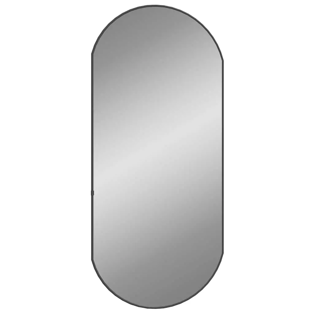 Wall Mirror Black 90x40 cm Oval 348207 - Home & Garden