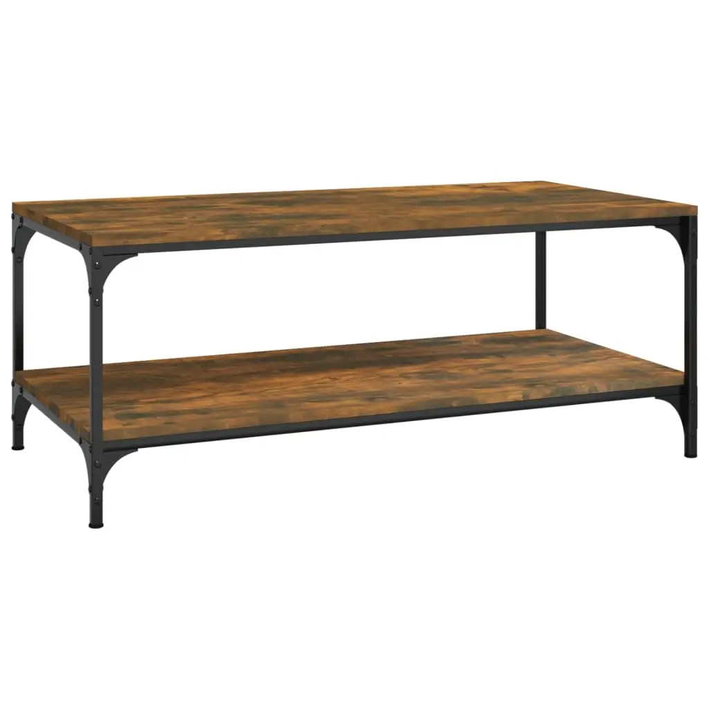 Coffee Table Smoked Oak 100x50x40 cm Engineered Wood 819364 - Furniture