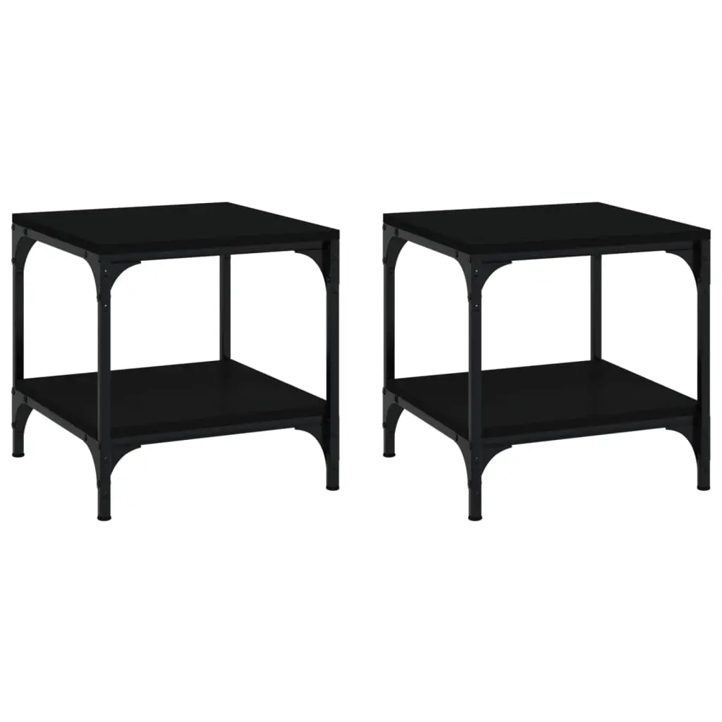 Side Tables 2 pcs Black 40x40x40 cm Engineered Wood 819378 - Furniture