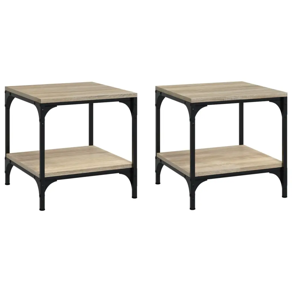 Side Tables 2 pcs Sonoma Oak 40x40x40 cm Engineered Wood 819380 - Furniture