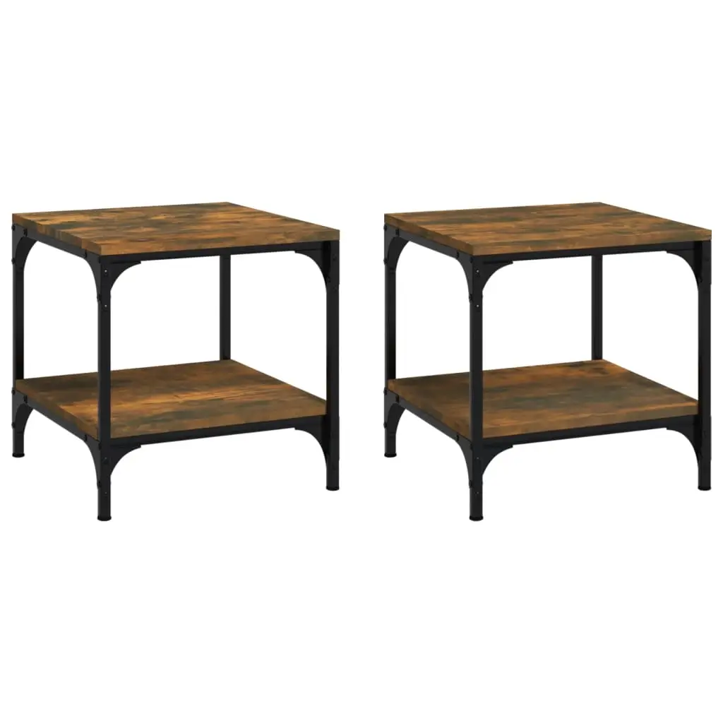 Side Tables 2 pcs Smoked Oak 40x40x40 cm Engineered Wood 819382 - Furniture