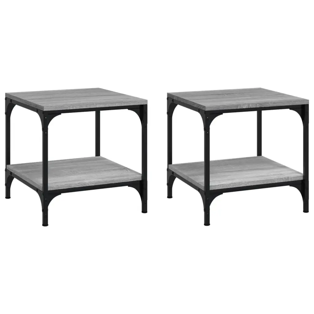 Side Tables 2 pcs Grey Sonoma 40x40x40 cm Engineered Wood 819384 - Furniture