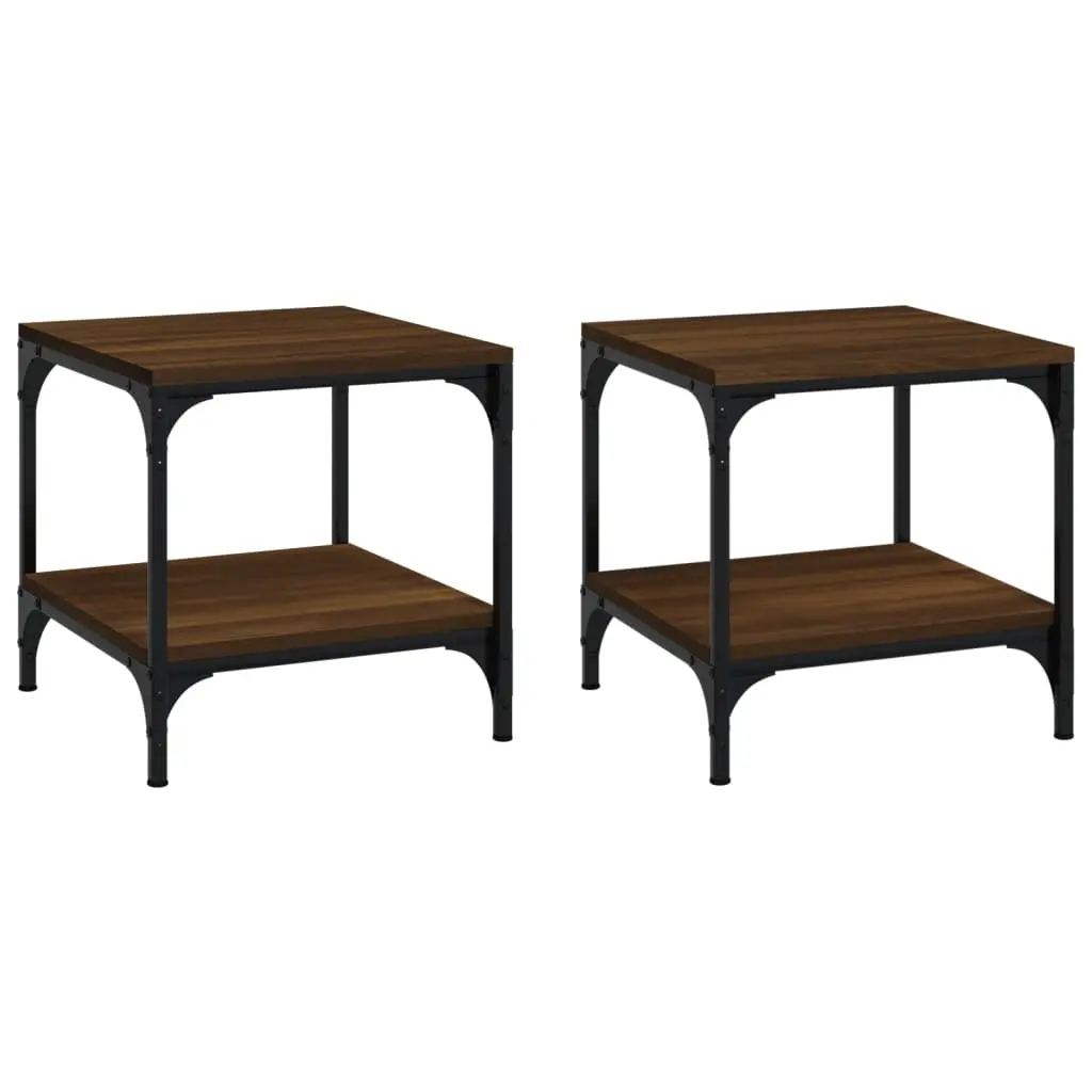 Side Tables 2 pcs Brown Oak 40x40x40 cm Engineered Wood 819386 - Furniture