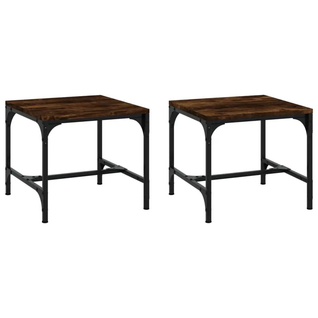 Side Tables 2 pcs Smoked Oak 40x40x35 cm Engineered Wood 819407 - Furniture