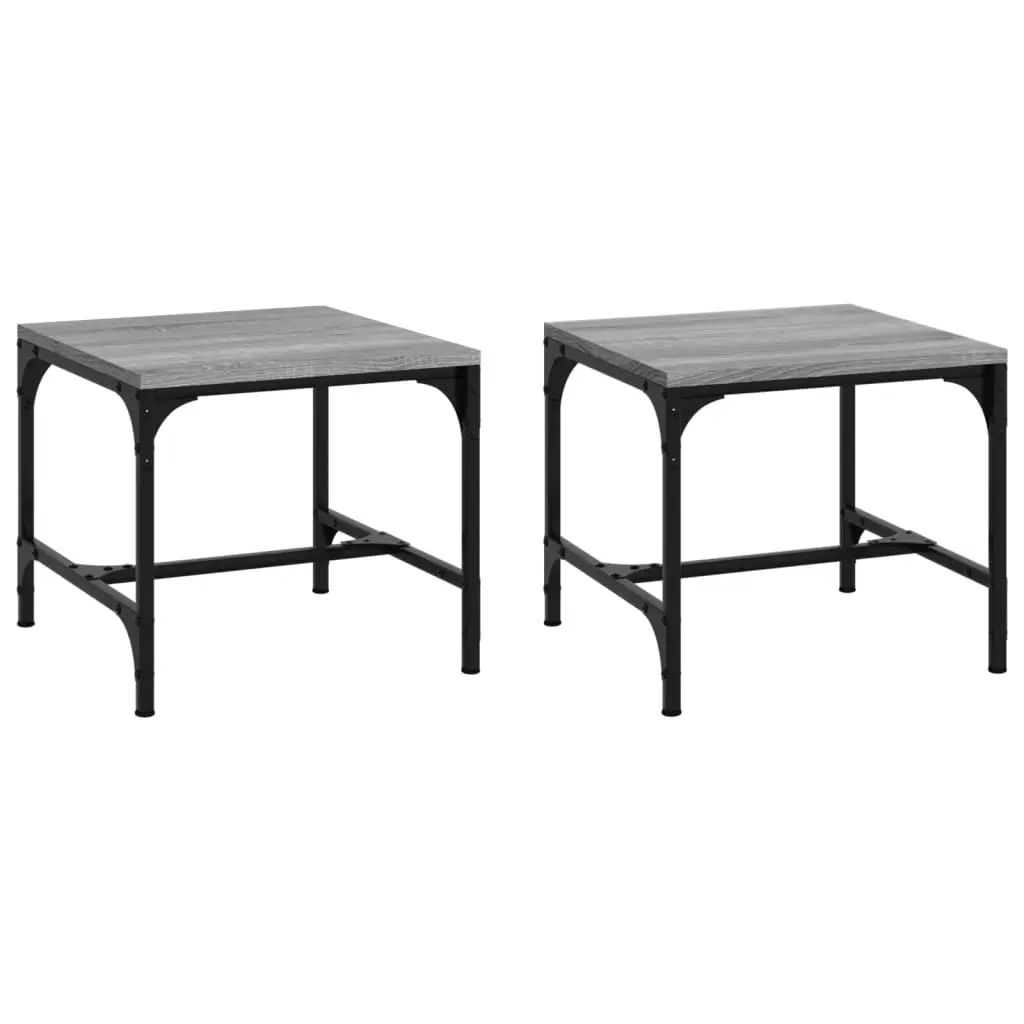 Side Tables 2 pcs Grey Sonoma 40x40x35 cm Engineered Wood 819409 - Over 40% off Living Room Furniture