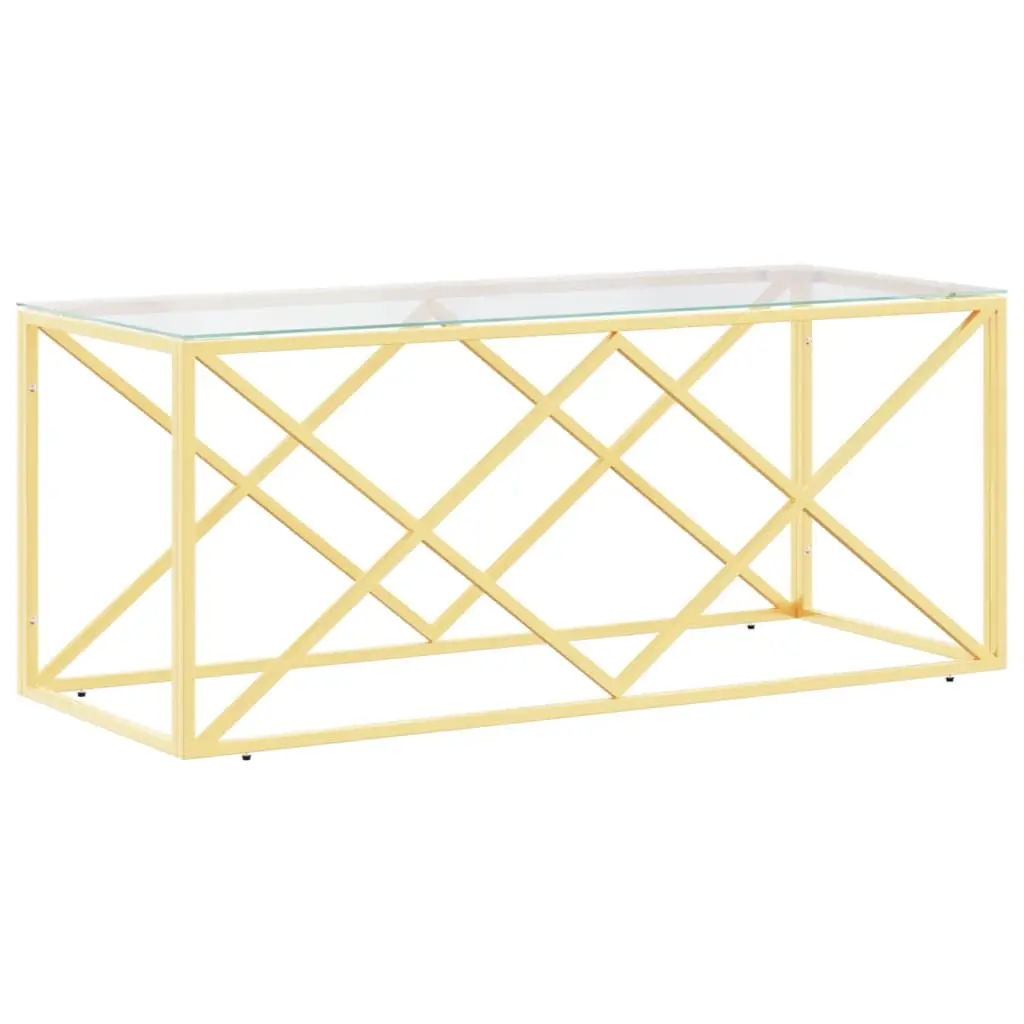 Coffee Table 110x45x45 cm Stainless Steel and Glass 349962 - Furniture