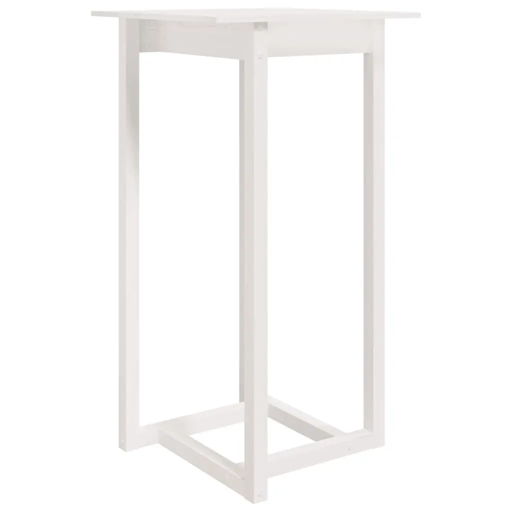 Bar Table White 60x60x110 cm Solid Wood Pine 822178 - Furniture
