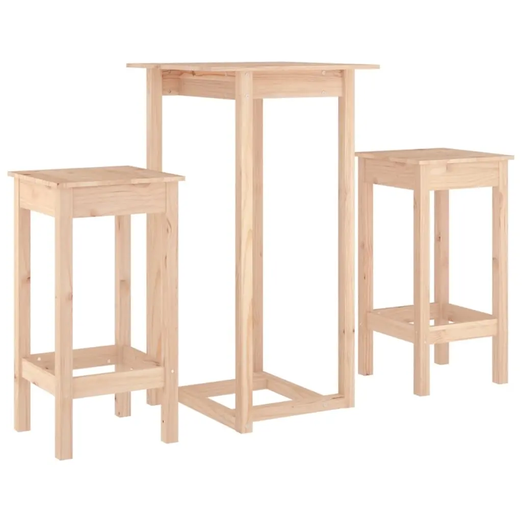 3 Piece Bar Set Solid Wood Pine 3124727 - Furniture