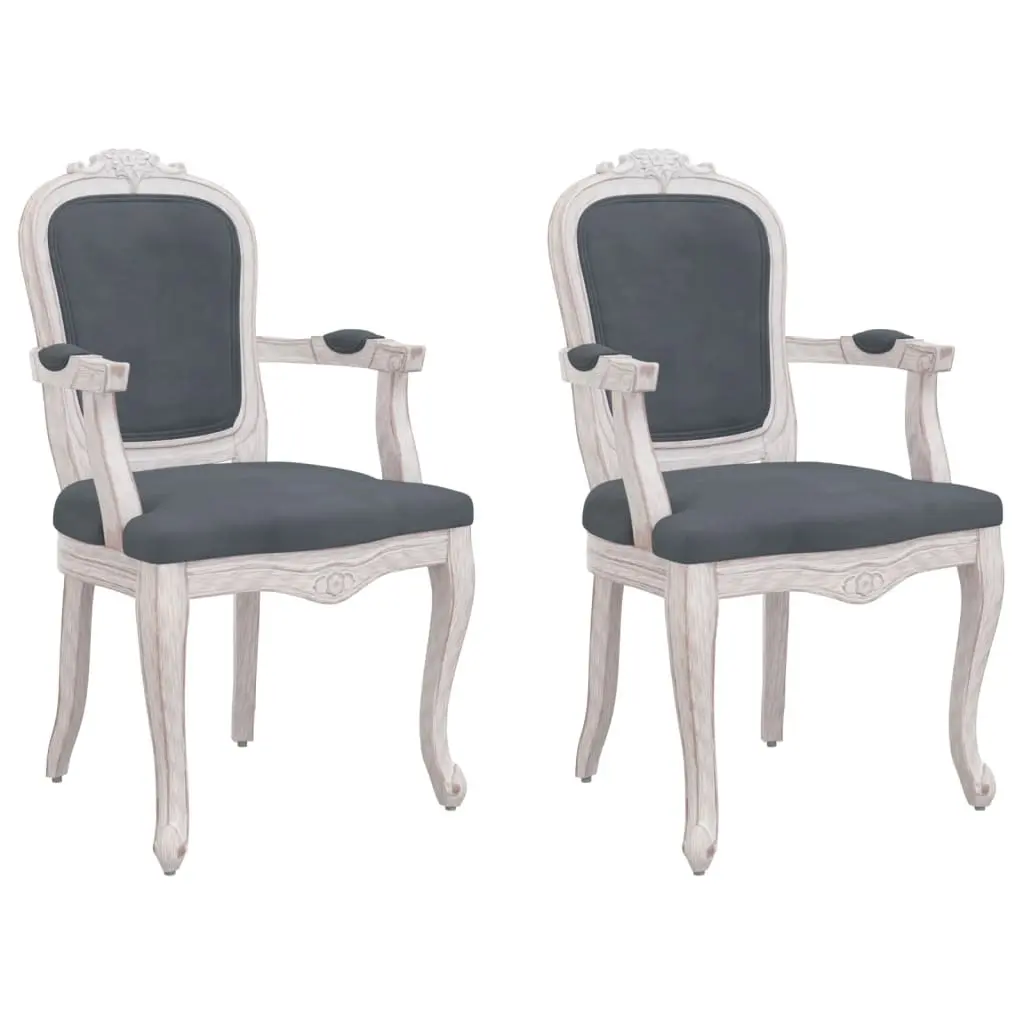 Dining Chairs 2 pcs Dark Grey 62x59.5x100.5 cm Velvet 344468 - Furniture