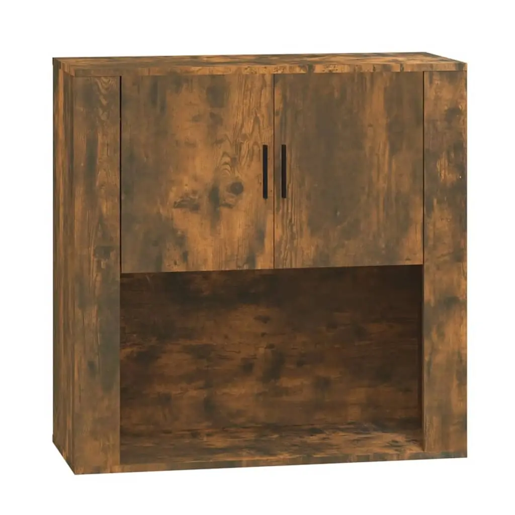 Wall Cabinet Smoked Oak 80x33x80 cm Engineered Wood 816589 - Furniture