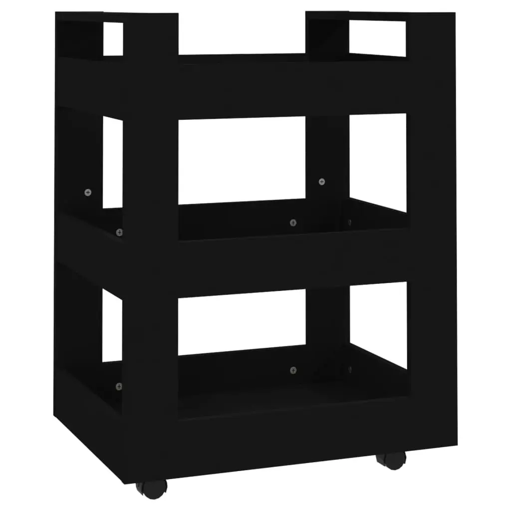 Kitchen Trolley Black 60x45x80 cm Engineered Wood 816817 - Furniture
