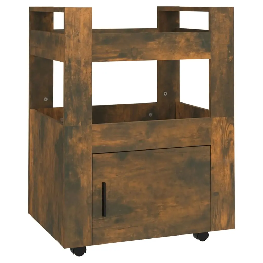 Kitchen Trolley Smoked Oak 60x45x80 cm Engineered Wood 816829 - Furniture