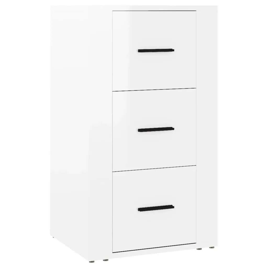 Sideboard High Gloss White 40x33x70 cm Engineered Wood 819422 - Furniture