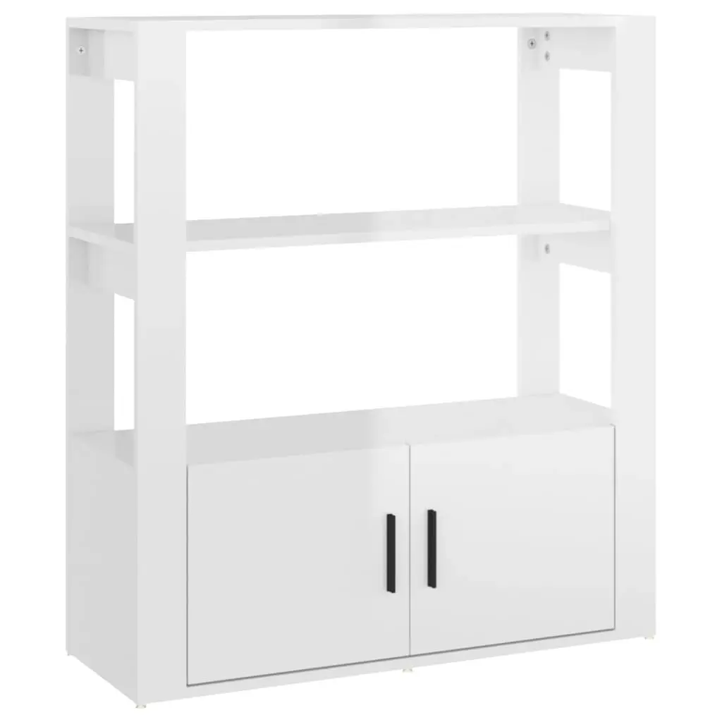 Sideboard High Gloss White 80x30x90 cm Engineered Wood 819462 - Furniture