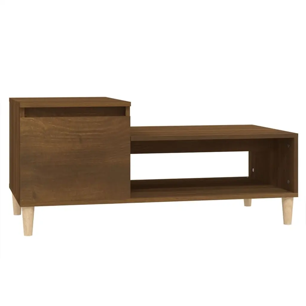 Coffee Table Brown Oak 100x50x45 cm Engineered Wood 821131 - Furniture
