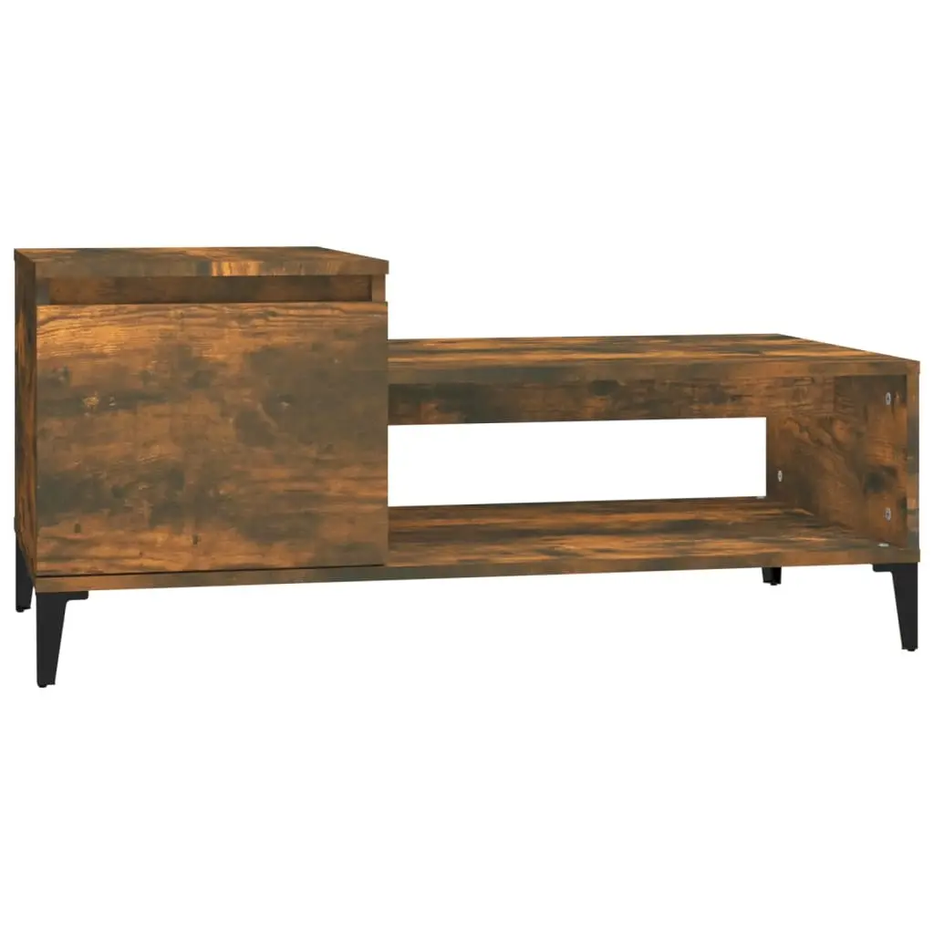 Coffee Table Smoked Oak 100x50x45 cm Engineered Wood 821137 - Furniture