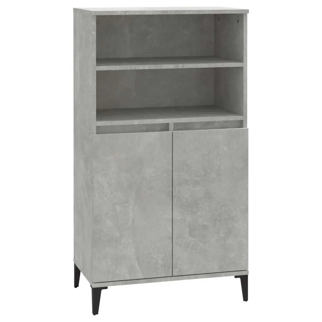 Highboard Concrete Grey 60x36x110 cm Engineered Wood 821232 - Furniture