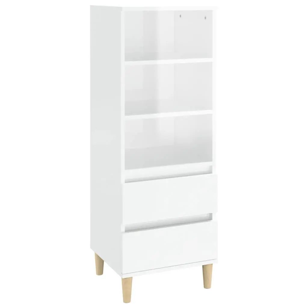 Highboard High Gloss White 40x36x110 cm Engineered Wood 821238 - Furniture