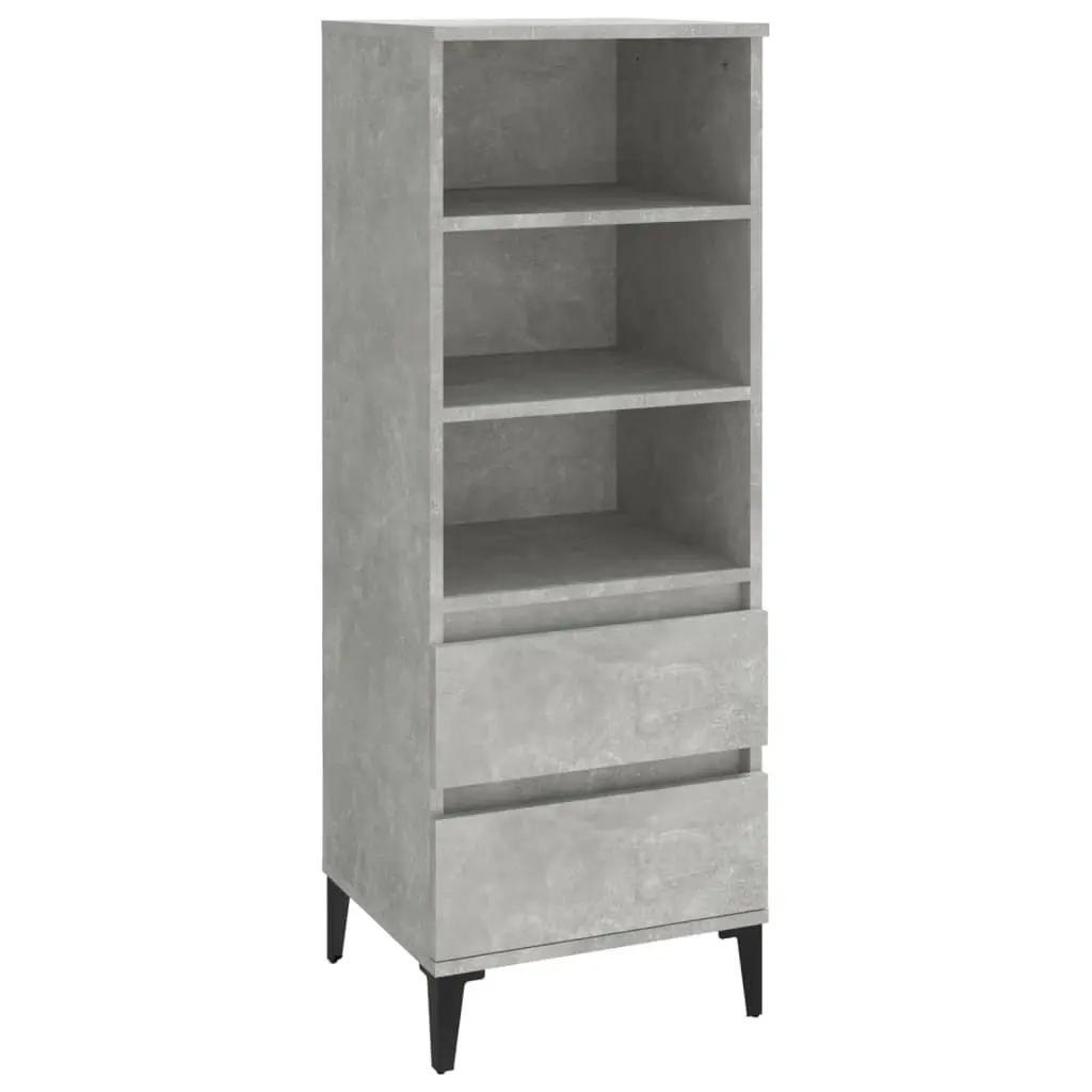 Highboard Concrete Grey 40x36x110 cm Engineered Wood 821248 - Furniture