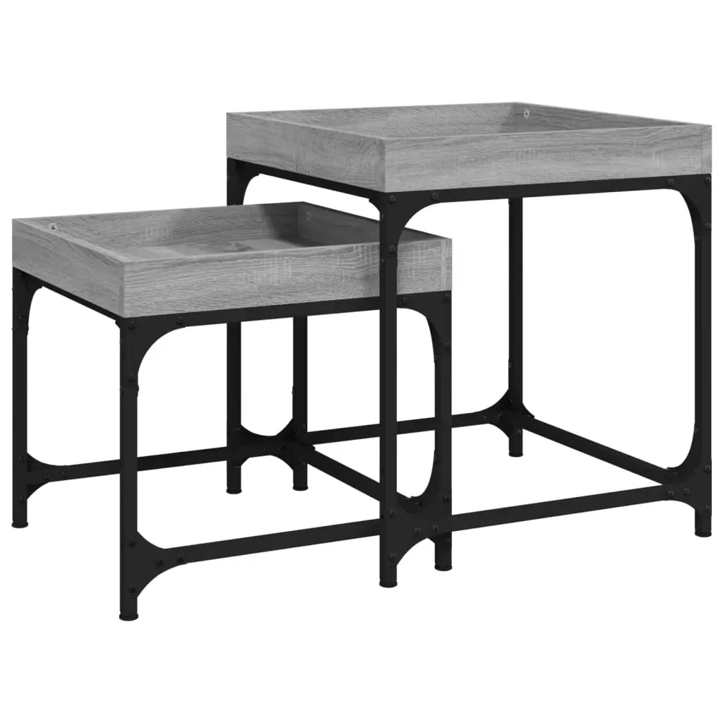 Side Tables 2 pcs Grey Sonoma Engineered Wood 823285 - Furniture