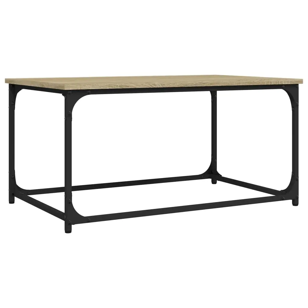 Coffee Table Sonoma Oak 80x50x40 cm Engineered Wood and Iron 823293 - Furniture