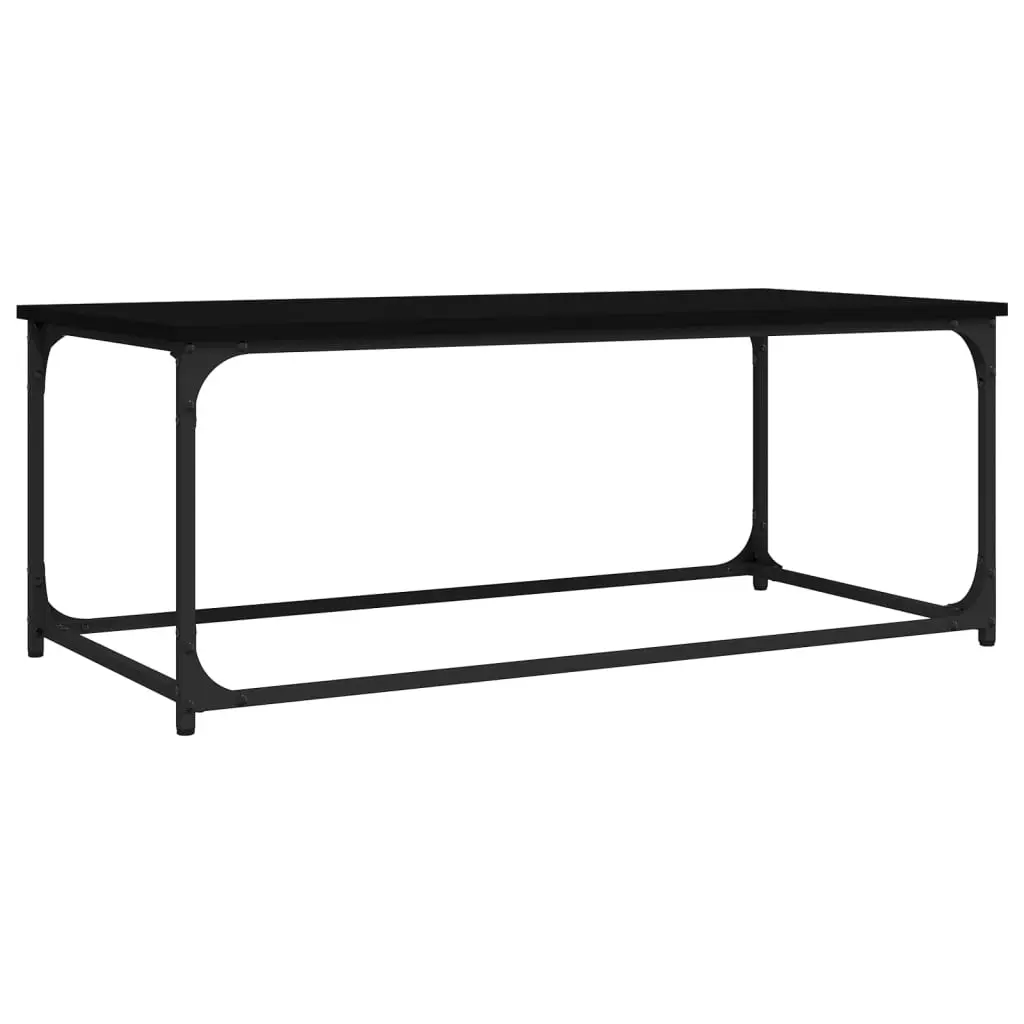 Coffee Table Black 102x50x40 cm Engineered Wood and Iron 823297 - Furniture