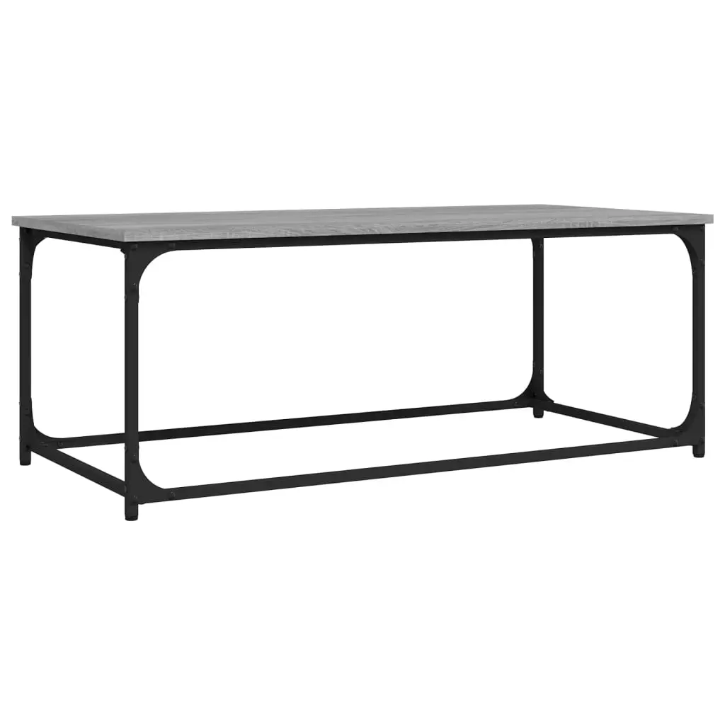 Coffee Table Grey Sonoma 102x50x40 cm Engineered Wood and Iron 823300 - Furniture