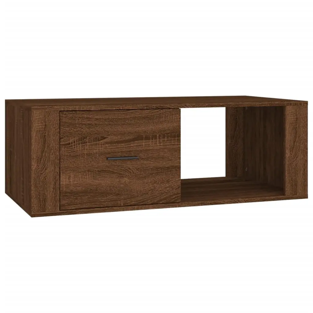 Coffee Table Brown Oak 100x50.5x35 cm Engineered Wood 816543 - Furniture
