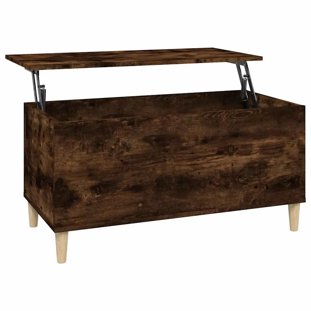Coffee Table Smoked Oak 90x44.5x45 cm Engineered Wood 819585 - Furniture