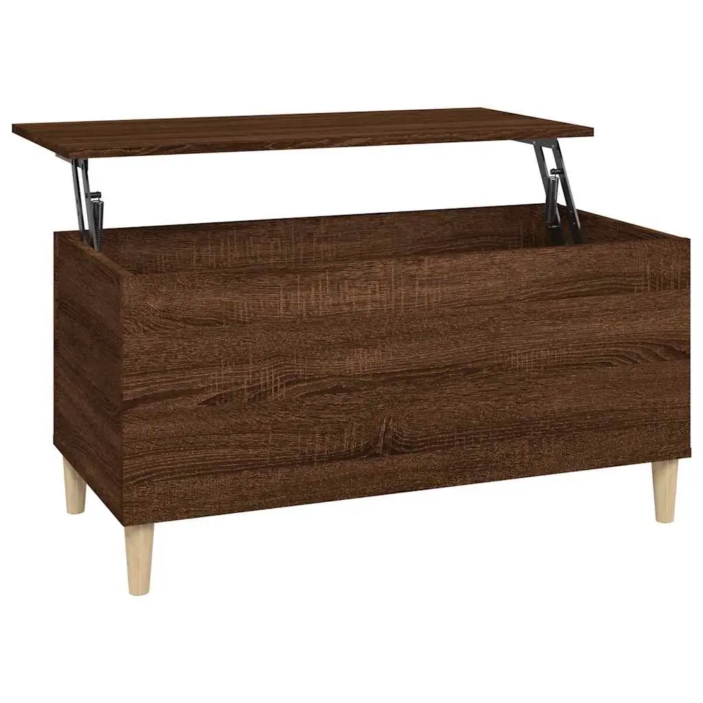 Coffee Table Brown Oak 90x44.5x45 cm Engineered Wood 819587 - Furniture