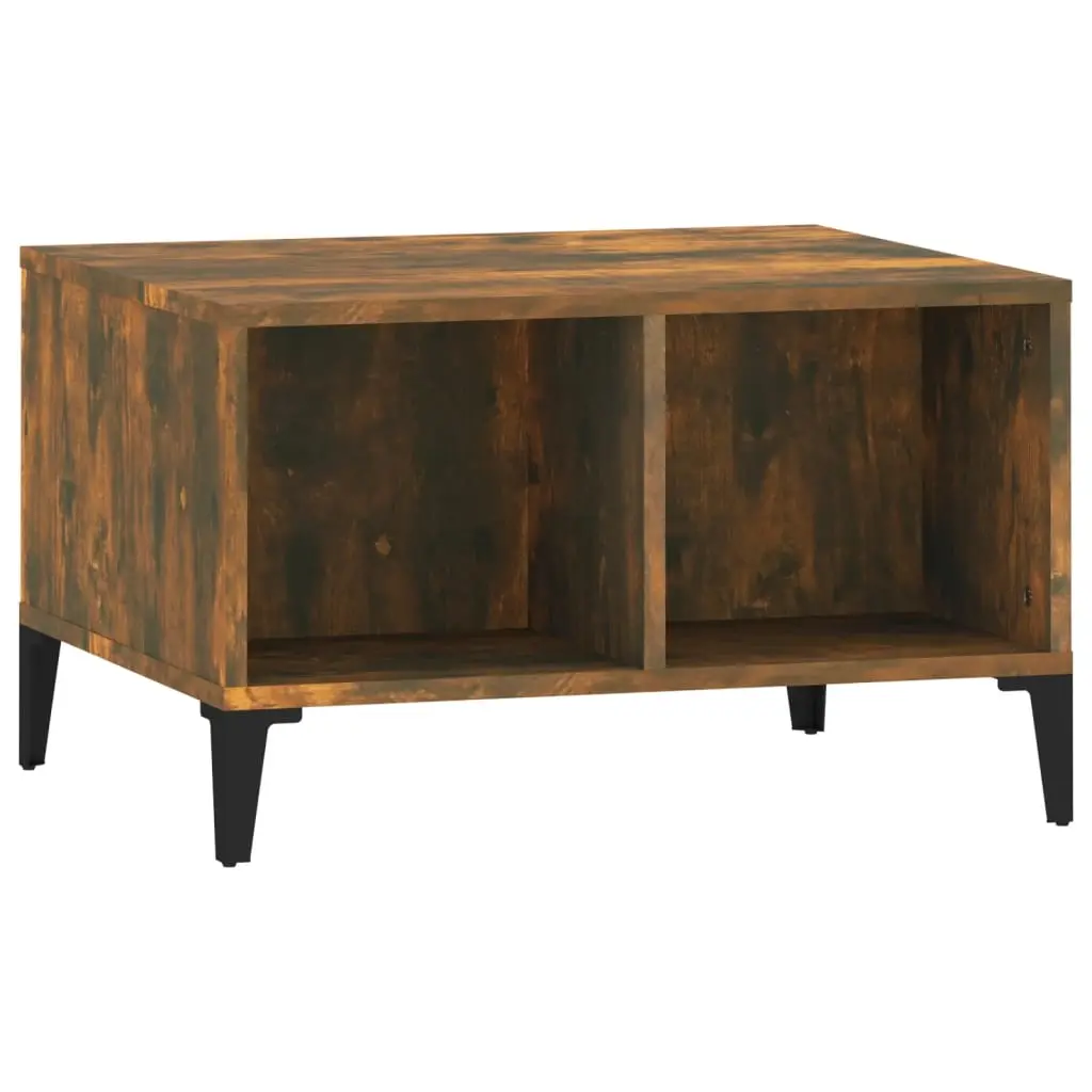 Coffee Table Smoked Oak 60x50x36.5 cm Engineered Wood 821041 - Furniture