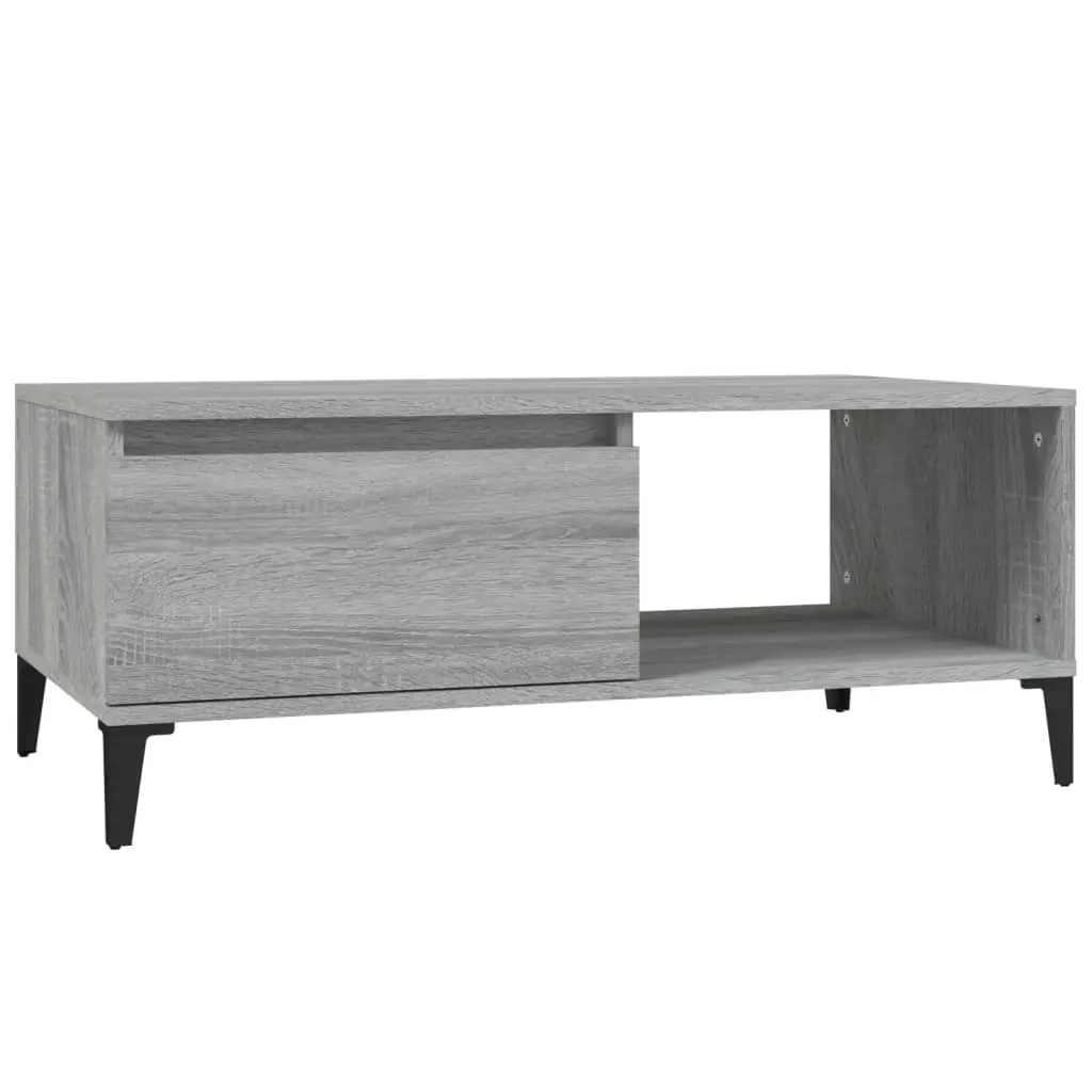 Coffee Table Grey Sonoma 90x50x36.5 cm Engineered Wood 821058 - Furniture