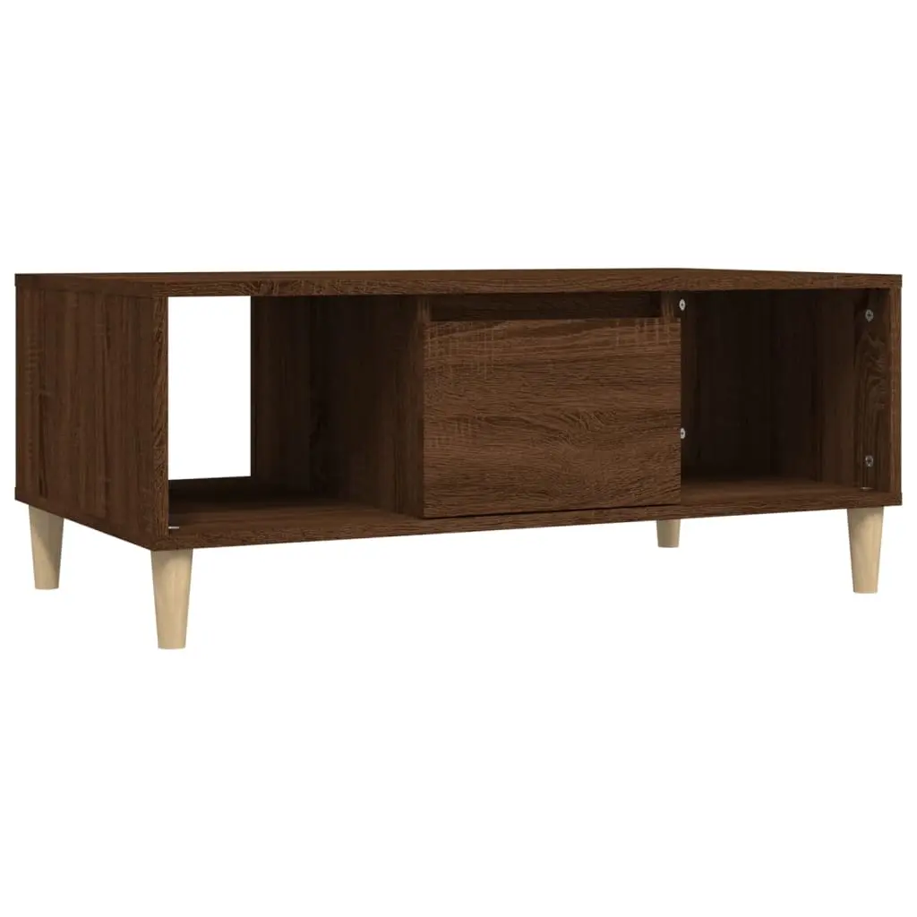 Coffee Table Brown Oak 90x50x36.5 cm Engineered Wood 821067 - Furniture