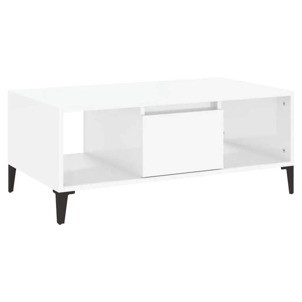 Coffee Table High Gloss White 90x50x36.5 cm Engineered Wood 821070 - Furniture
