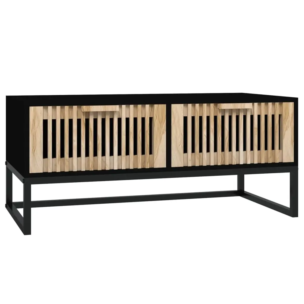 Coffee Table Black 80x40x35 cm Engineered Wood and Iron 352101 - Furniture