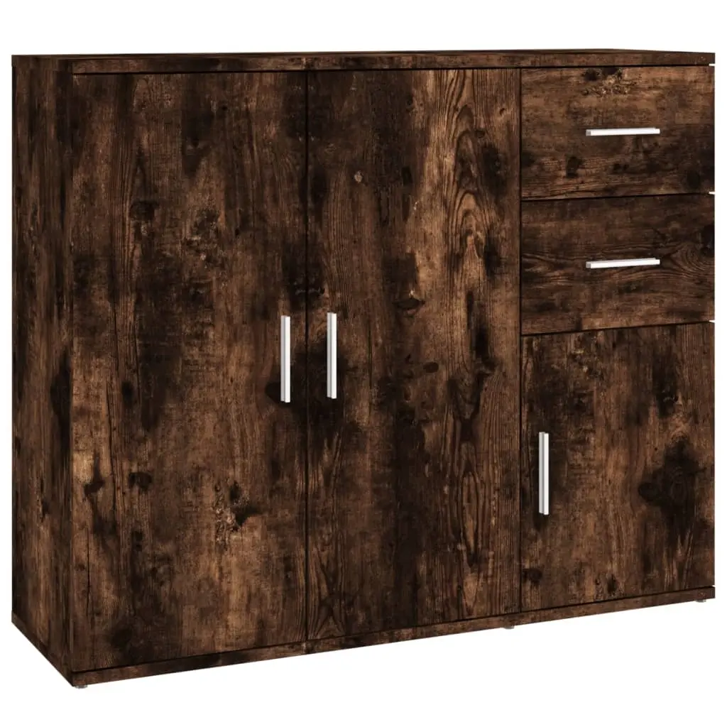 Sideboard Smoked Oak 91x29.5x75 cm Engineered Wood 823274 - Furniture