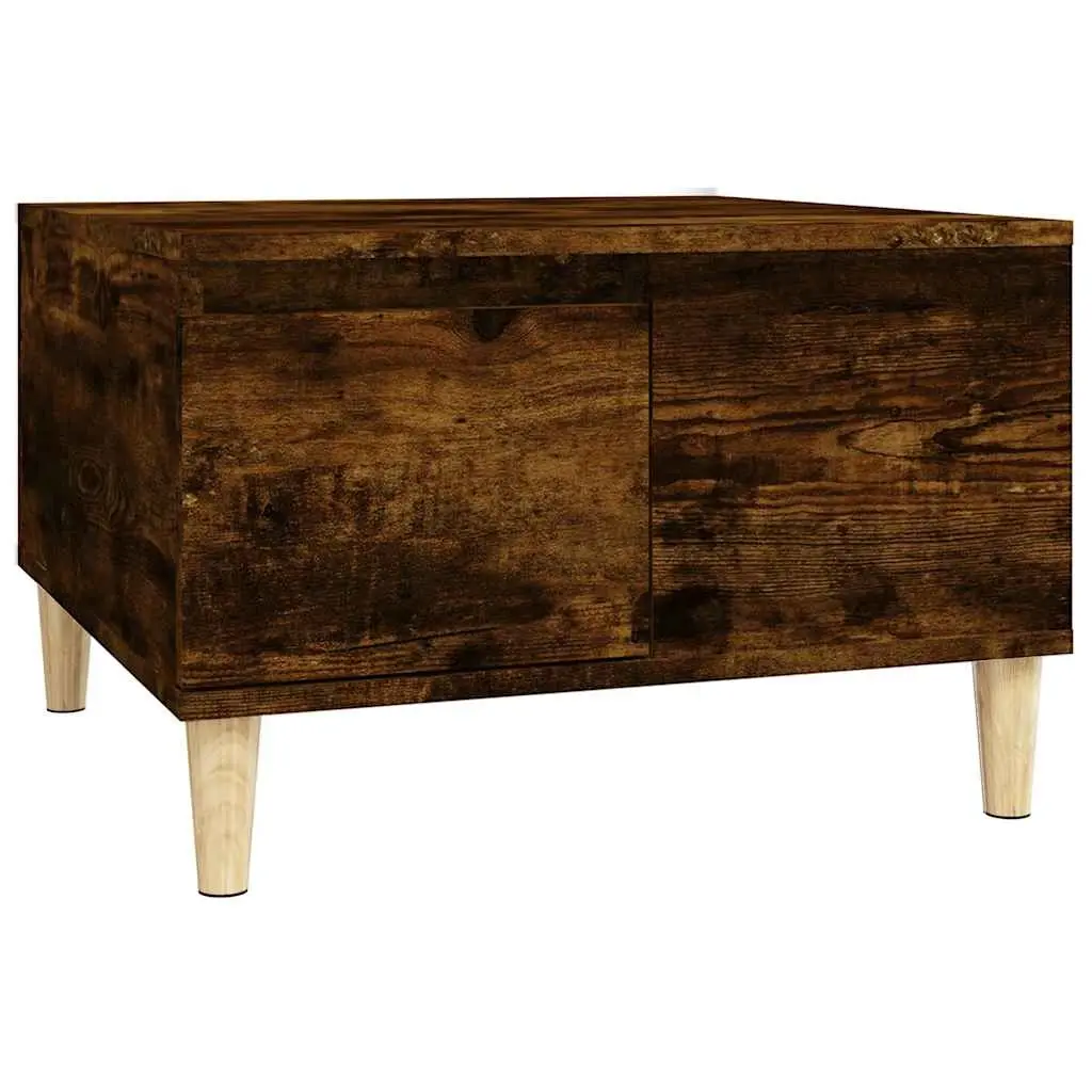 Coffee Table Smoked Oak 55x55x36.5 cm Engineered Wood 821081 - Furniture