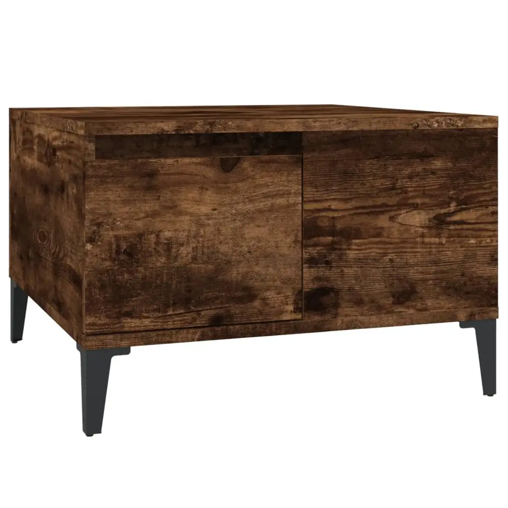 Coffee Table Smoked Oak 55x55x36.5 cm Engineered Wood 821089 - Furniture