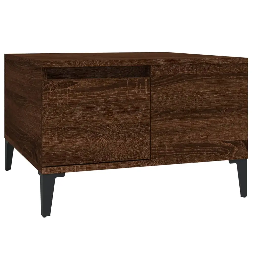 Coffee Table Brown Oak 55x55x36.5 cm Engineered Wood 821091 - Furniture