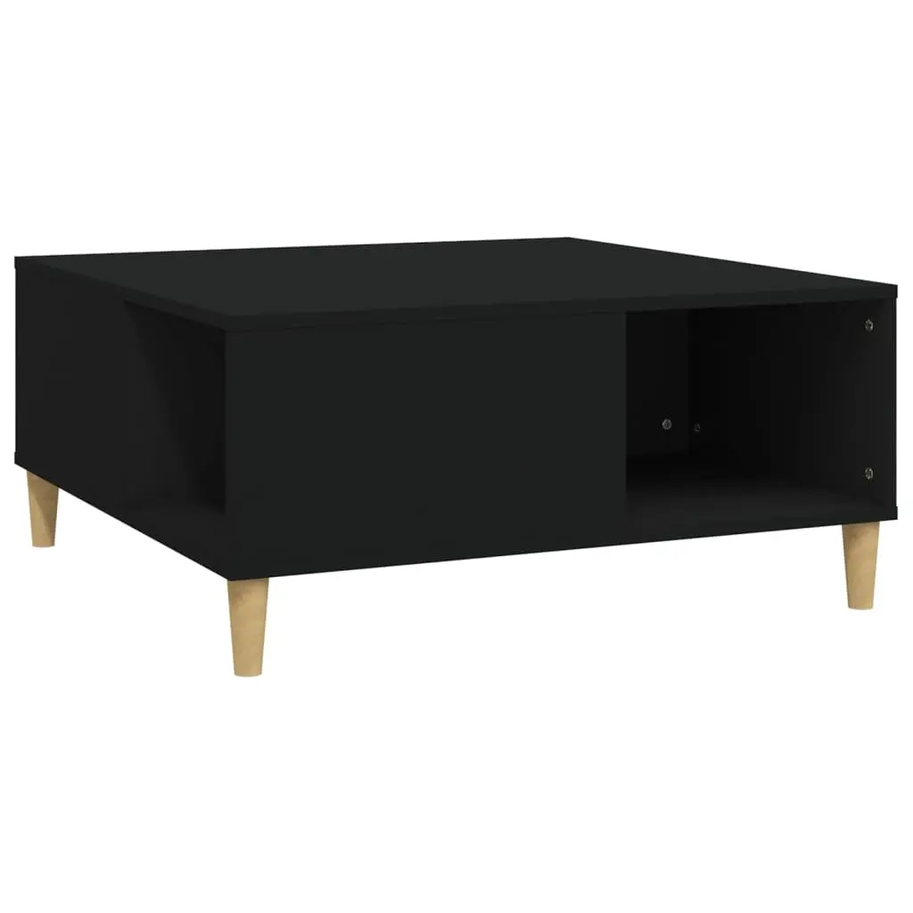 Coffee Table Black 80x80x36.5 cm Engineered Wood 821093 - Furniture