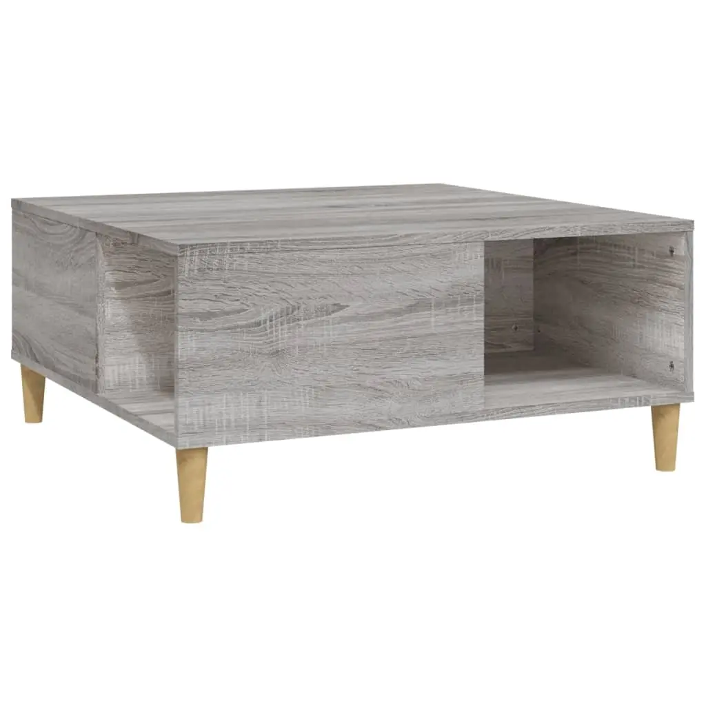 Coffee Table Grey Sonoma 80x80x36.5 cm Engineered Wood 821098 - Furniture