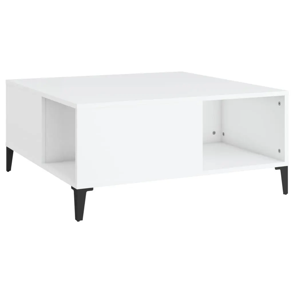 Coffee Table White 80x80x36.5 cm Engineered Wood 821100 - Furniture