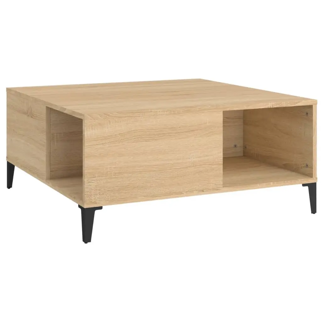 Coffee Table Sonoma Oak 80x80x36.5 cm Engineered Wood 821103 - Furniture