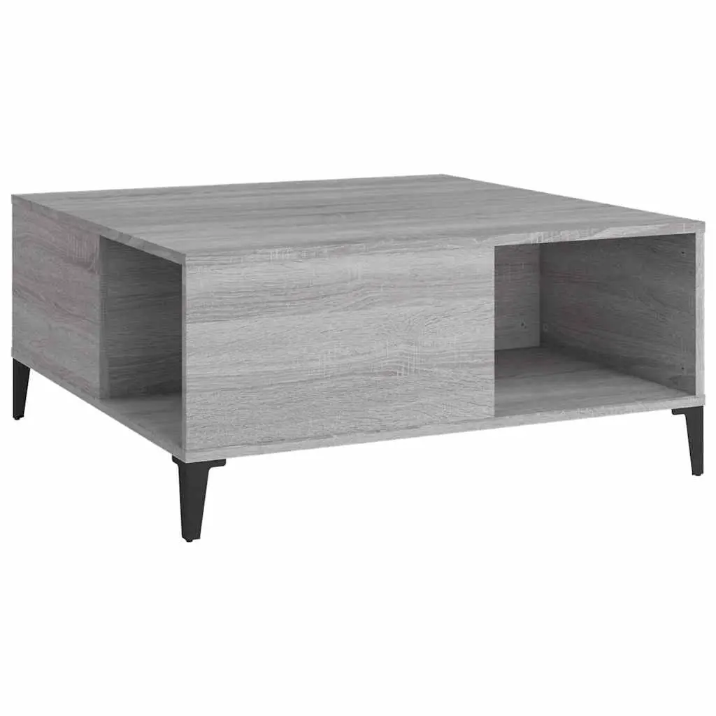 Coffee Table Grey Sonoma 80x80x36.5 cm Engineered Wood 821106 - Furniture