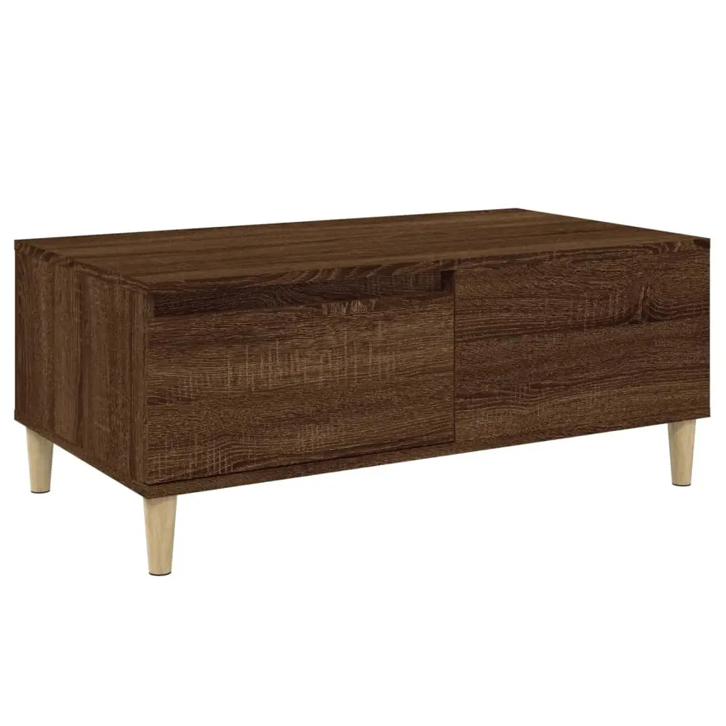 Coffee Table Brown Oak 90x50x36.5 cm Engineered Wood 821115 - Furniture