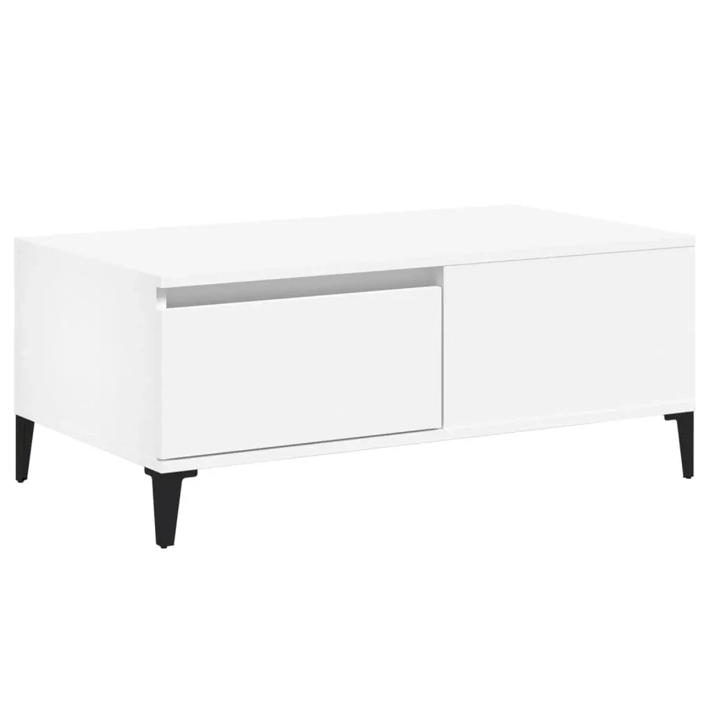 Coffee Table White 90x50x36.5 cm Engineered Wood 821116 - Over 40% off Living Room Furniture